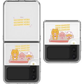 [S2B] Kakao Friends Just Apeach Z Flip 4 Transparent Slim Case-Transparent Case, Character Case, Strap Case, Wireless Charging-Made in Korea